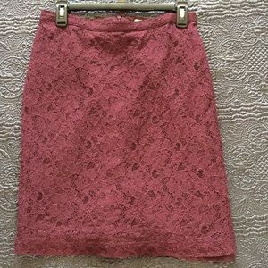 Banana Republic Burgundy Lace Skirt Women’s Sz 6